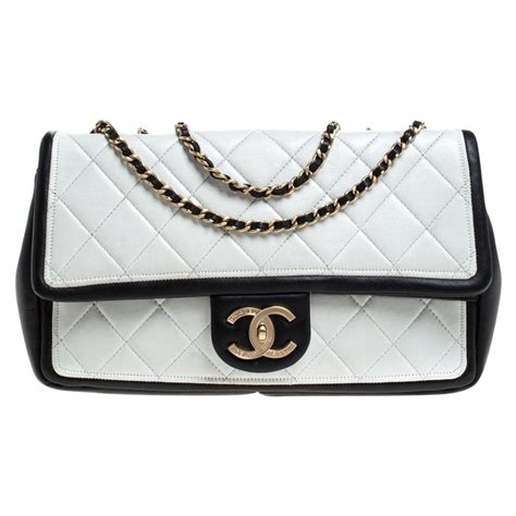 chanel black white bag|chanel black flap bag.